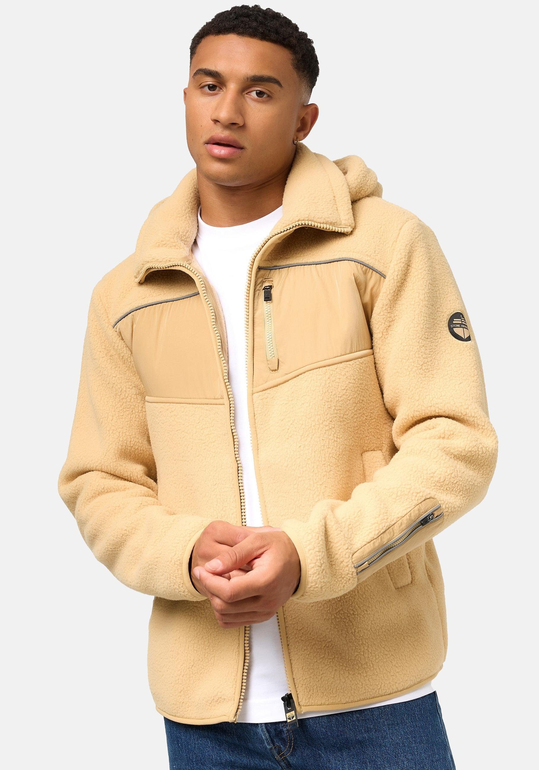 Stone Harbour Fleecejacke Illian Sportliche Herren Fleece-Outdoorjacke mit Kapuze