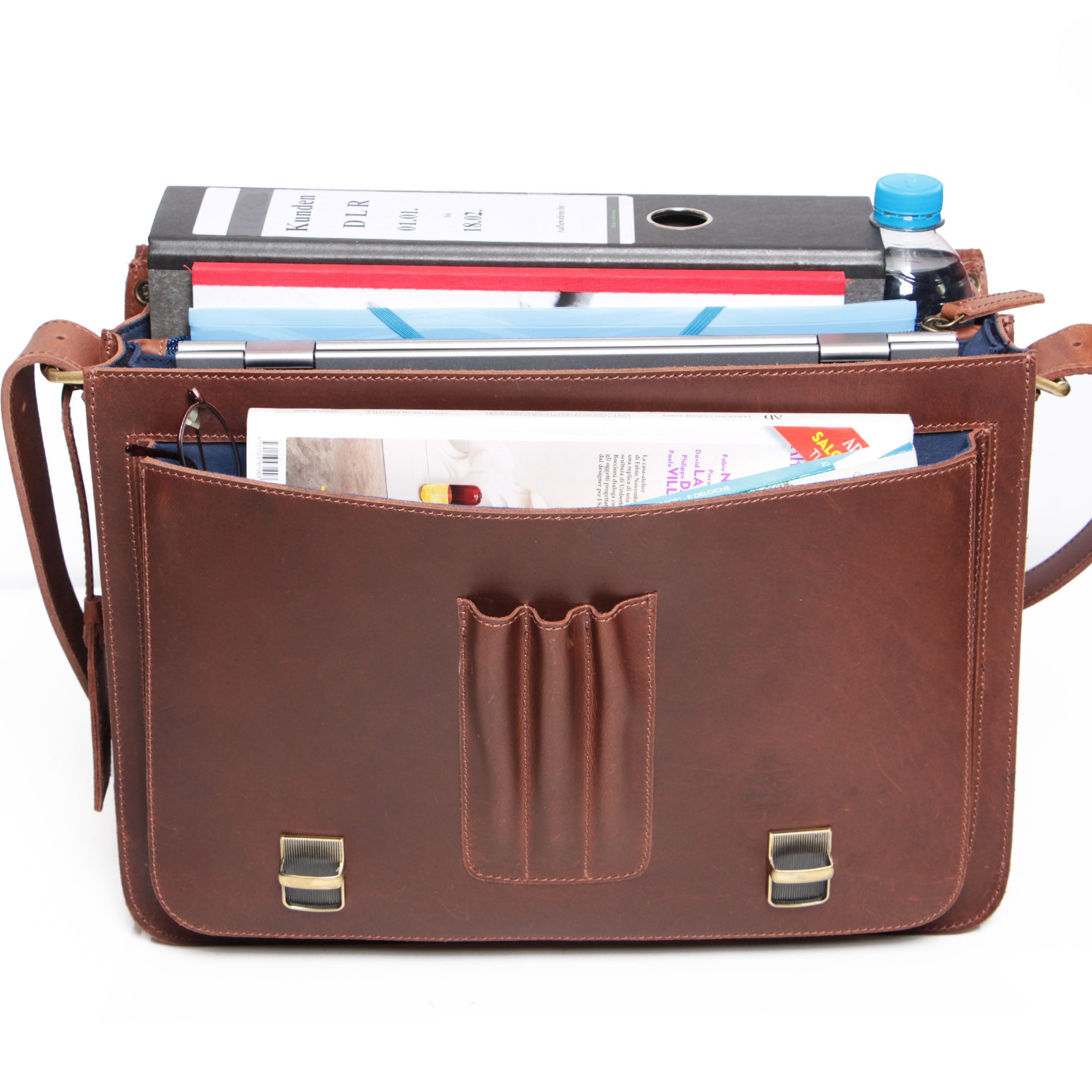 ALMADIH Aktentasche Leder Herren DAVE Businesstasche Laptoptasche Herren