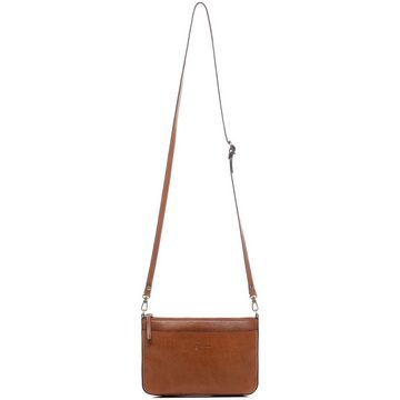 BACCINI Schultertasche Leder Umhängetasche Damen LORENA, Abendtasche Echtleder für Damen, Umhängetasche hellbraun-crunchy