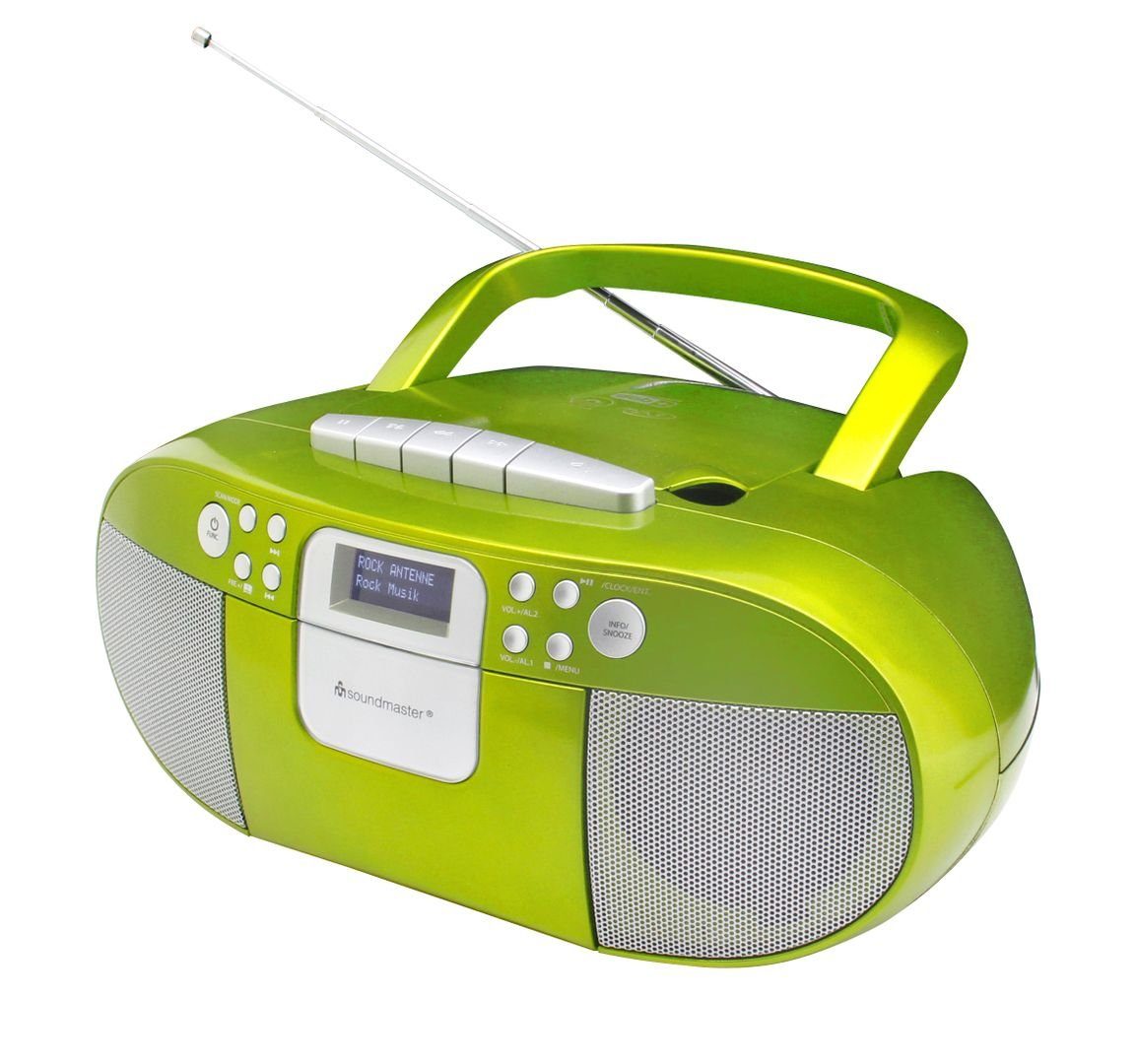 Soundmaster »Soundmaster SCD7800GR Boombox DAB+ CD MP3 Kassettenrekorder  mit USB Weckerfunktion Hörbuchfunktion« Boombox