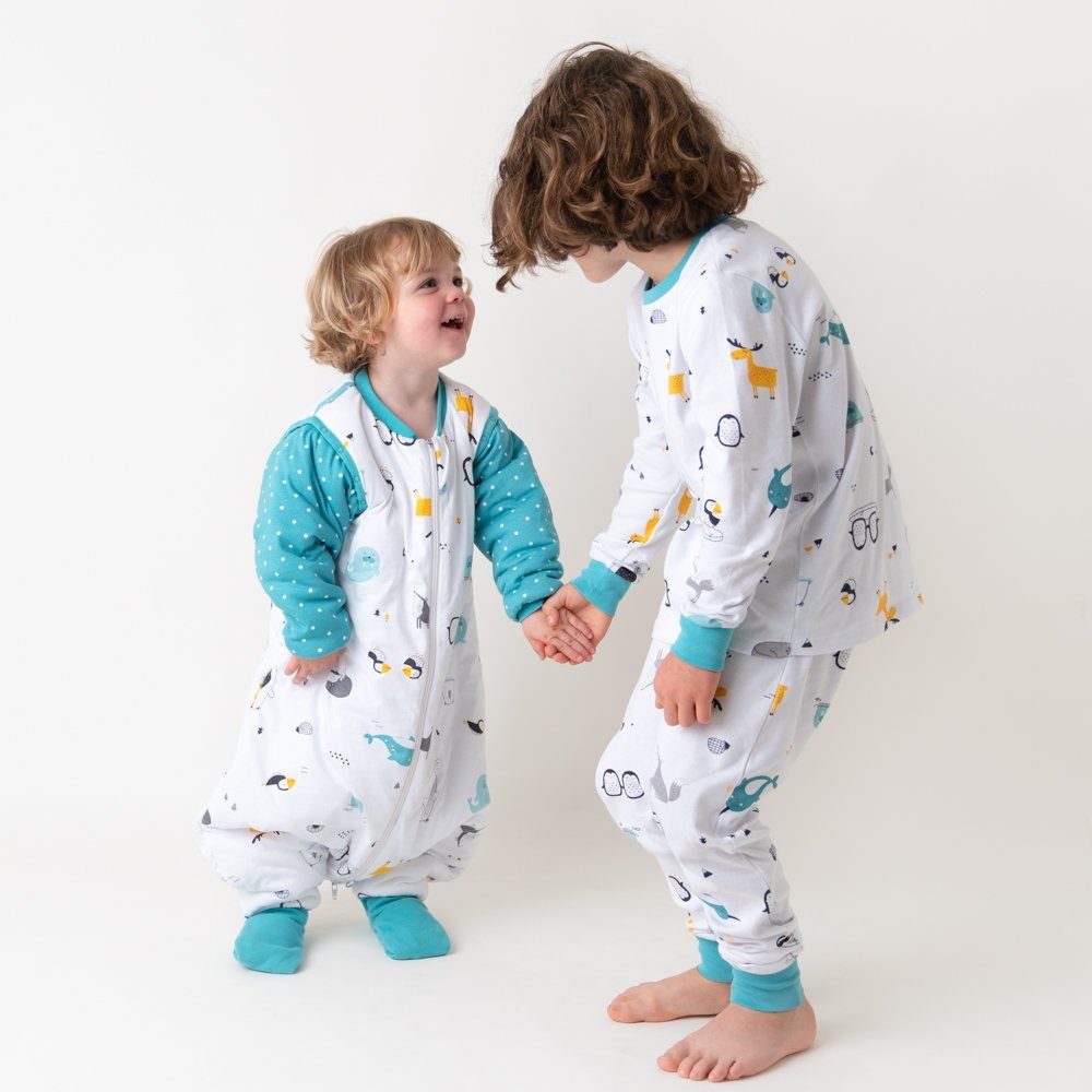 Schlummersack Pyjama Polarfreunde Kinder-Pyjama Bio aus OEKO-TEX zertifiziert Baumwolle