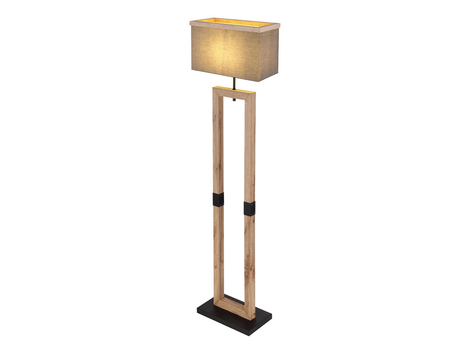 meineWunschleuchte LED Stehlampe, 155cm Grau, warmweiß, Höhe Stoff Holz dimmbar Lampenschirm-e skandinavisch Ecke