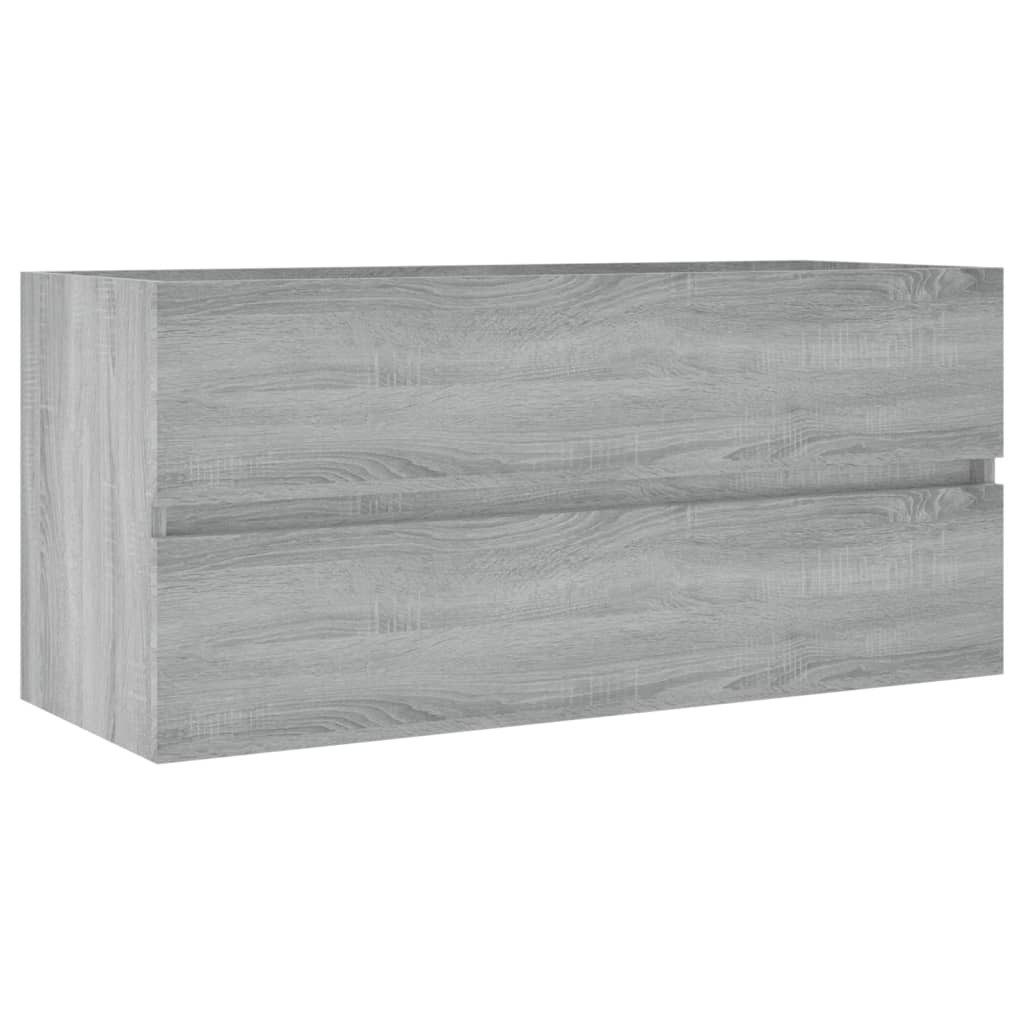 vidaXL Badezimmer-Set Waschbeckenunterschrank Grau Sonoma 100x38,5x45cm Holzwerkstoff, (1-St)