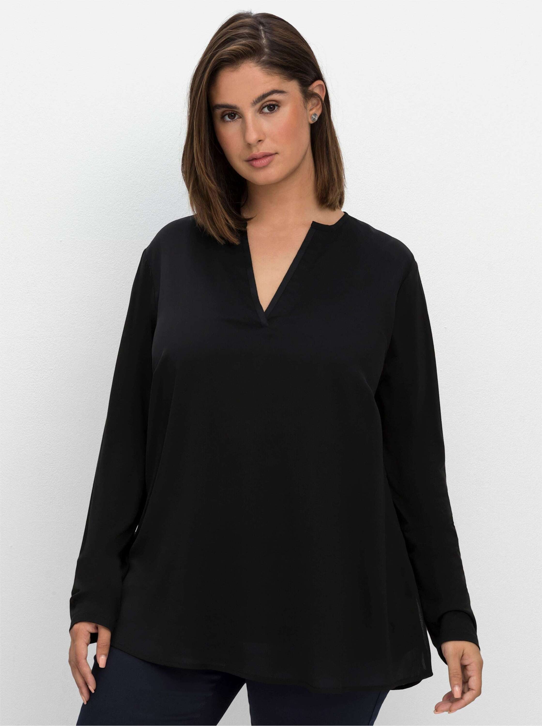 Sheego Klassische Bluse Tunika Langarm günstig online kaufen