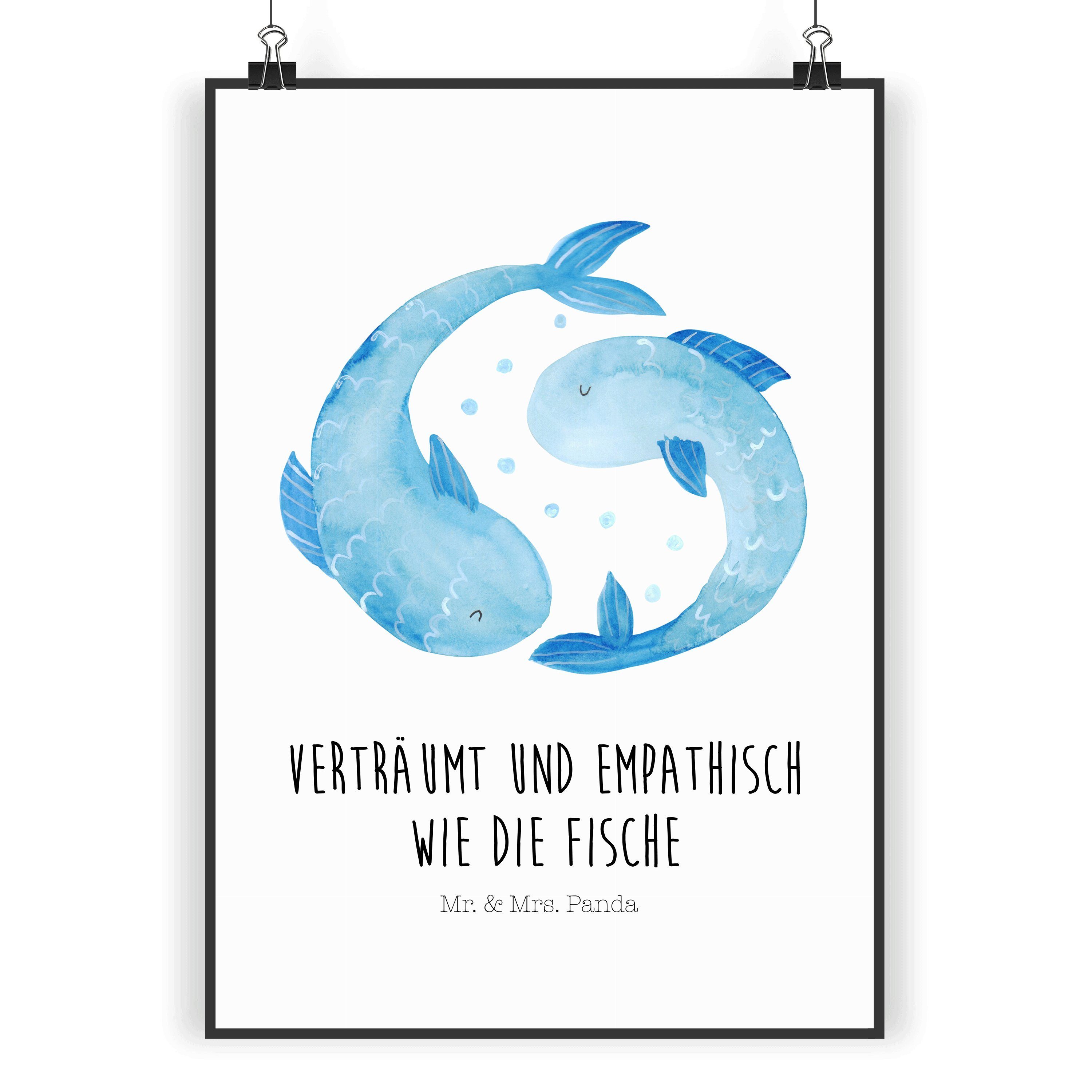 Mr. & Mrs. Panda Poster »Sternzeichen Fische Weiß Fische Geschenk
