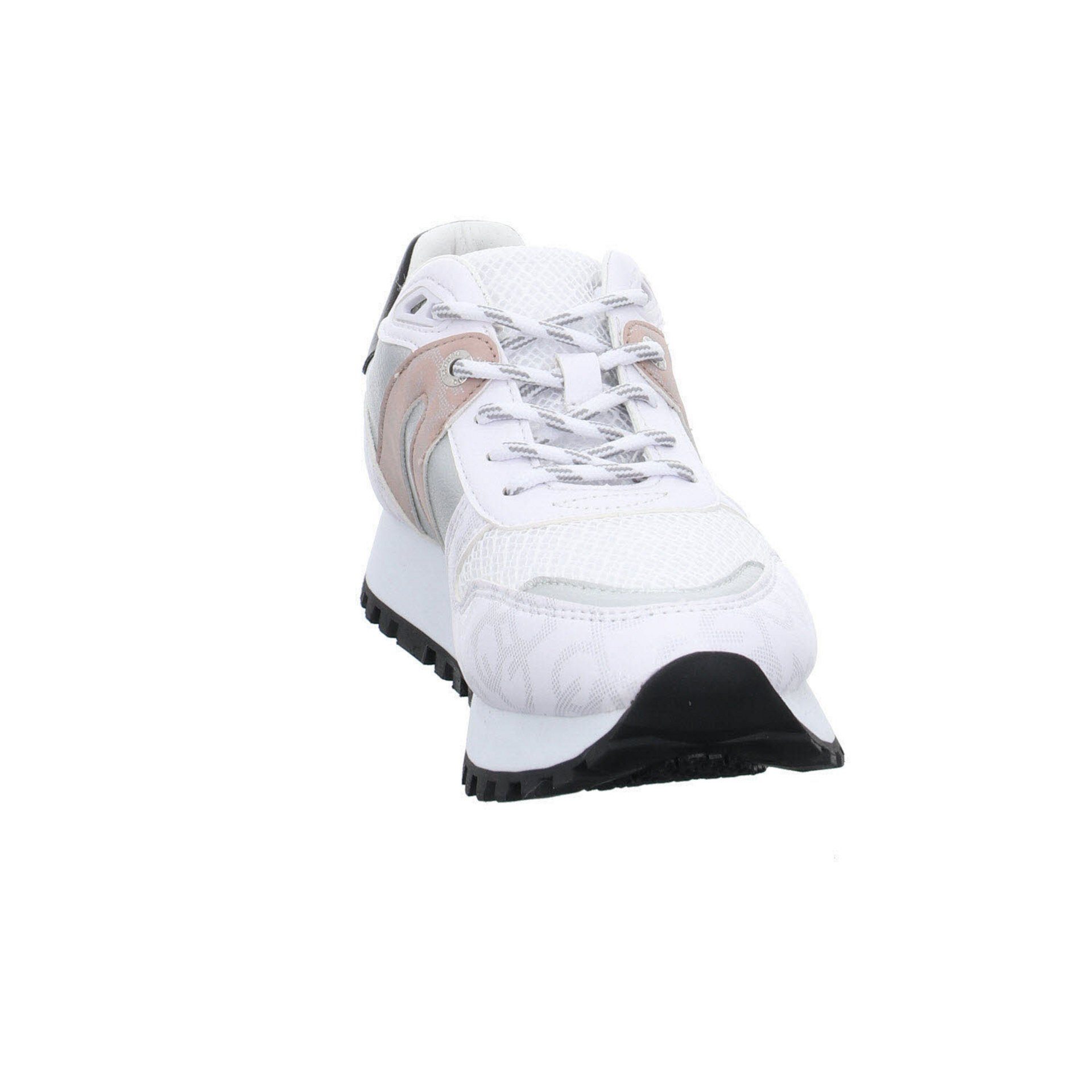 Siena Schuhe Leder-/Textilkombination white Schnürschuh bugatti / Damen Sneaker silver Sneaker
