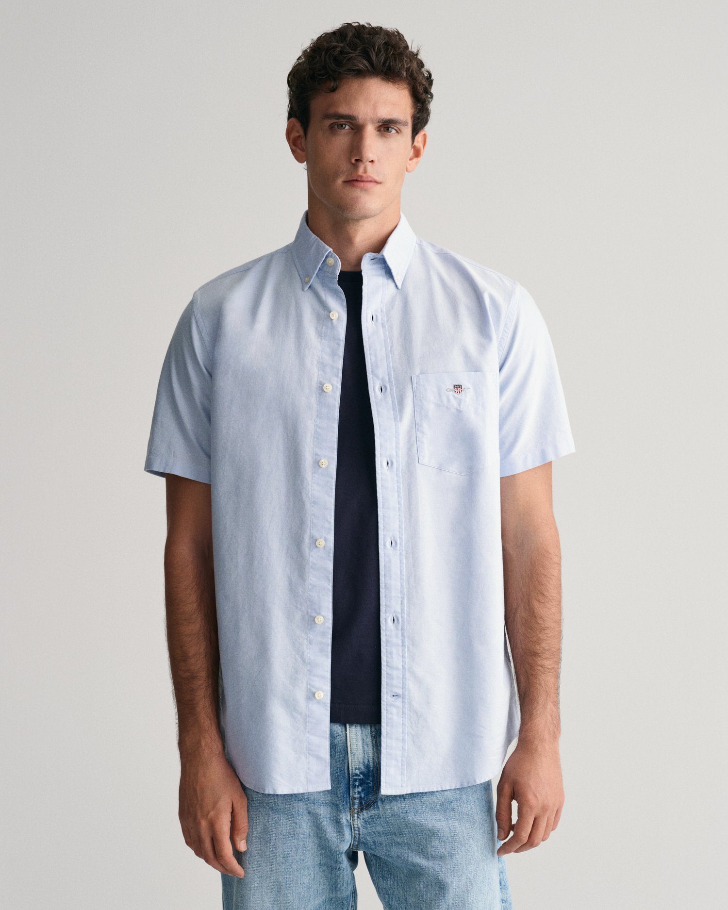 Gant Kurzarmhemd REG OXFORD SHIRT Gant-Stickerei