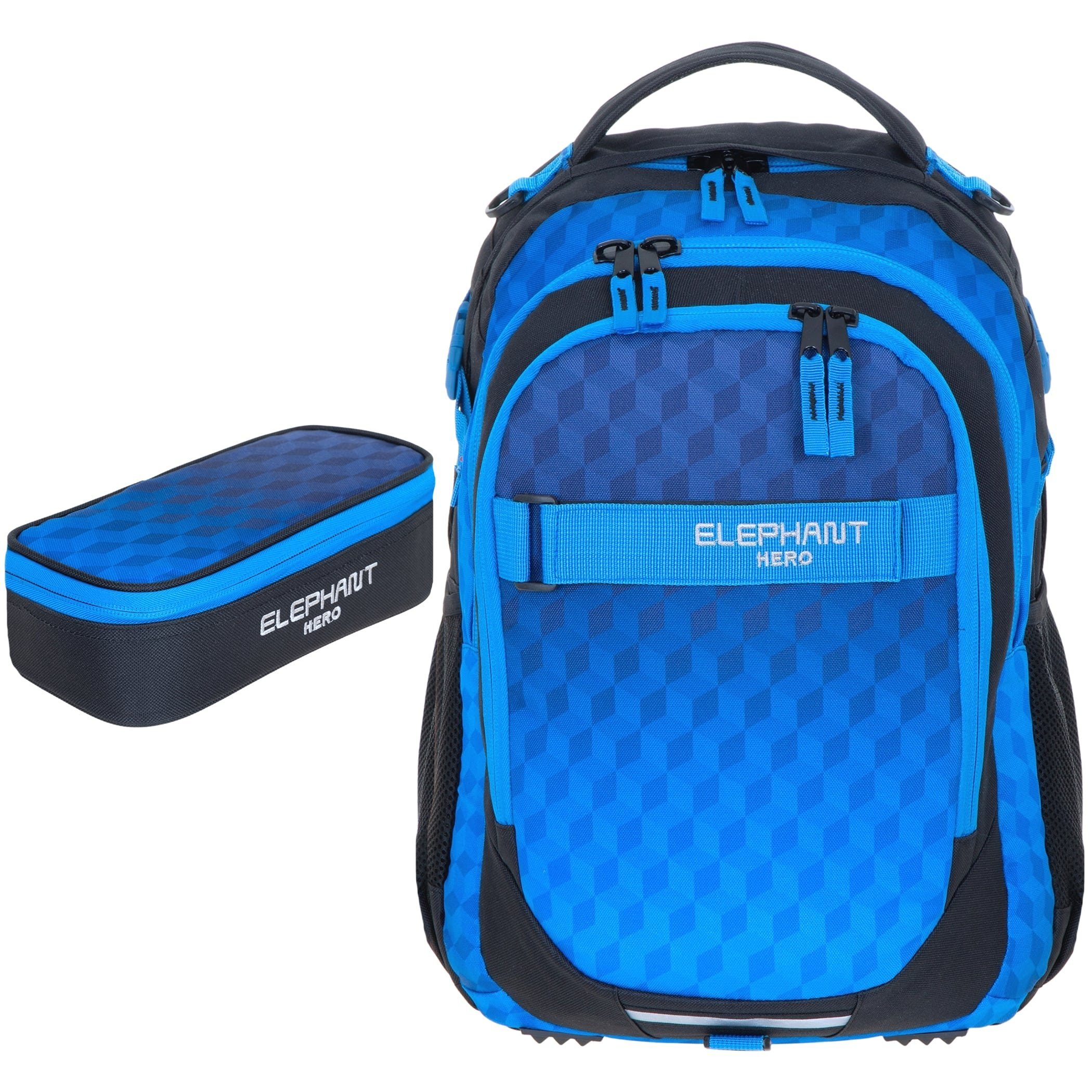 ELEPHANT Schulrucksack Hero Signature Schultasche (2 Teile Set), Rucksack + Mäppchen Box