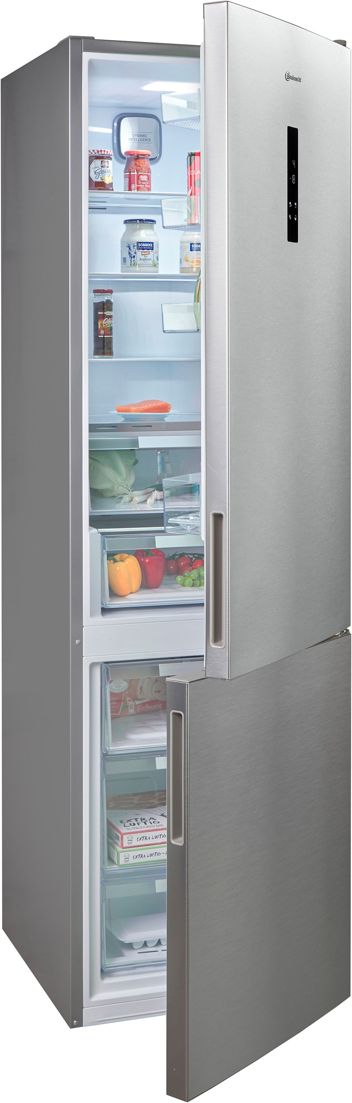 BAUKNECHT Kühl-/Gefrierkombination KGN Eco 201 C, 203,5 cm hoch, 59,5 cm breit, Kein Abtauen und ideales Frischeklima dank Dual Cool Total NoFrost