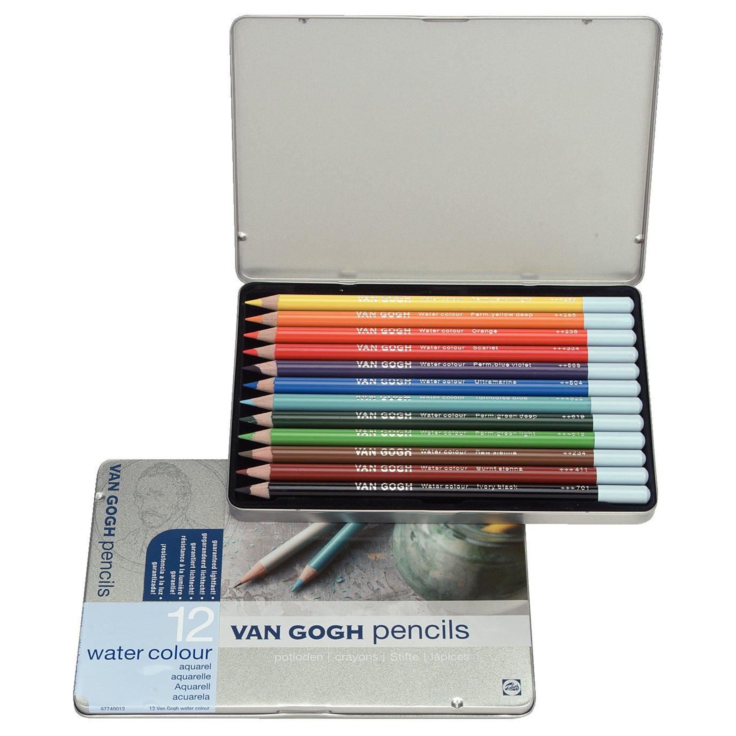 Talens Aquarellstifte Van Gogh Watercolour Pencil Set, 12 Aquarellstifte, (12-tlg), im Metalletui