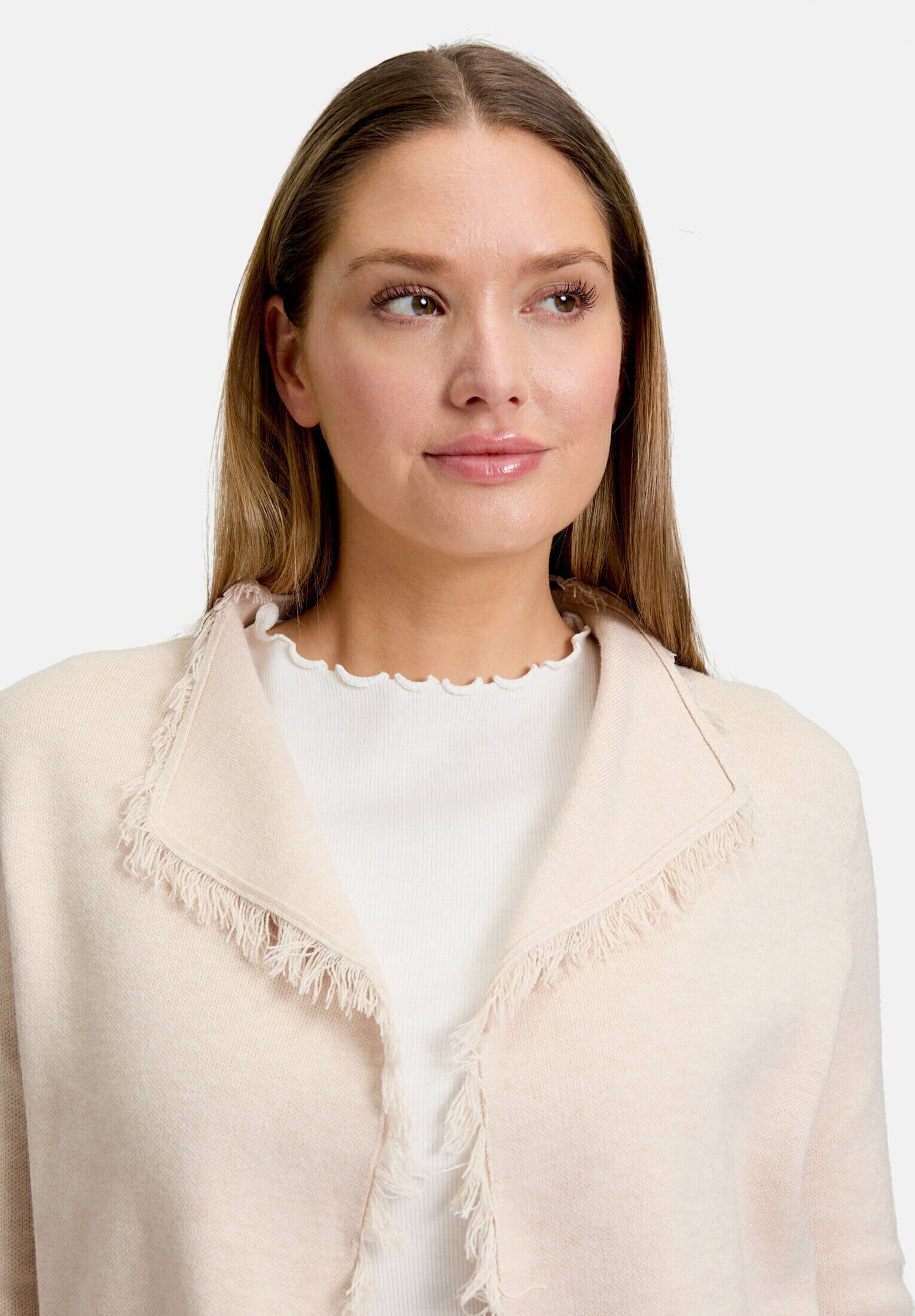 Cartoon Strickjacke Damen mit Fransen (1-tlg)