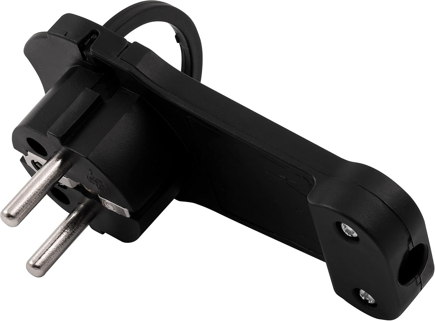 McPower Schuko-Stecker Schukostecker Flach Winkelstecker 230V Stromstecker Плоский разъем Black