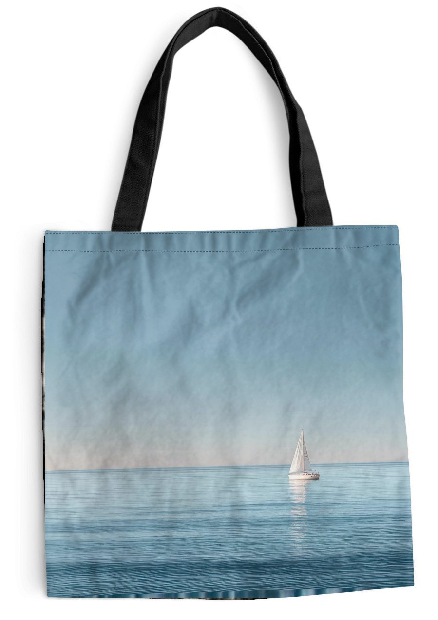 MuchoWow Shopper Segelboot - Ruhige See - Strahlend blauer Himmel, Handtasche, Damen und Herren, Schultertasche, Umhängetasche, Tote Bag