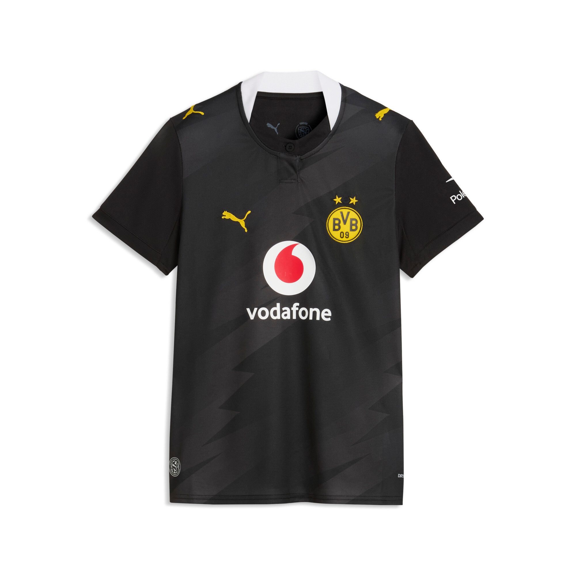 PUMA Fußballtrikot BVB AWAY JERSEY REPLICA W mit DryCELL Technologie, Regular Fit, Rundhalsausschnitt, Kurzarm