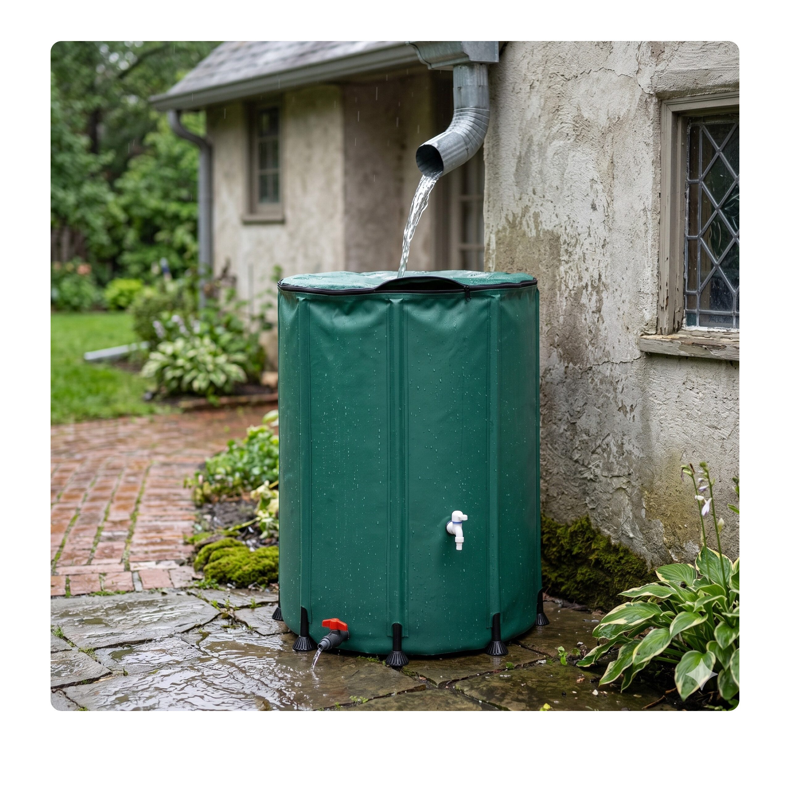 relaxdays Regentonne Faltbare Regentonne 250l, grün, 250 Liter