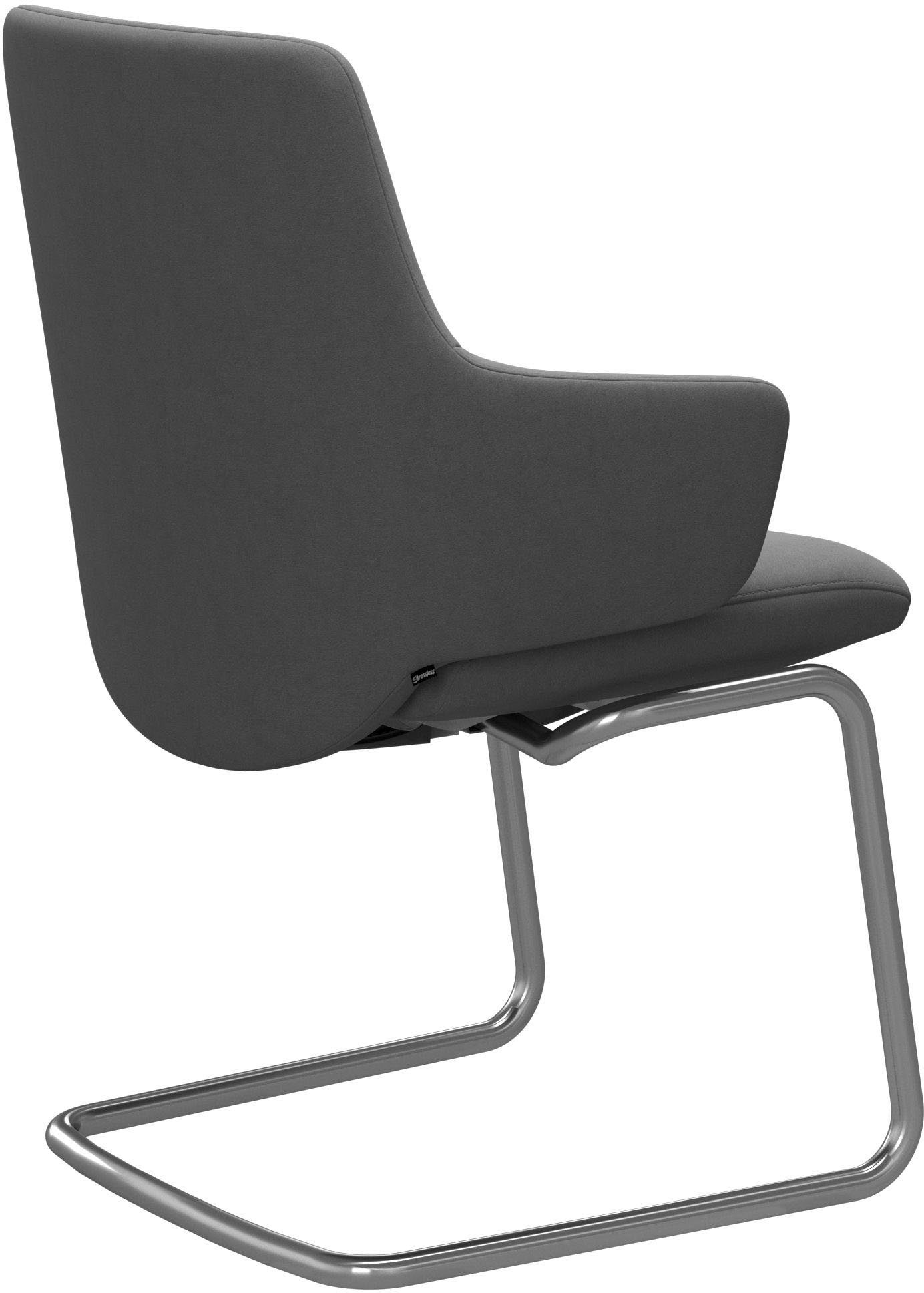 Stressless® Polsterstuhl Laurel, Low Back mit Armlehne, Größe L, mit Beinen aus Stahl in Schwarz matt