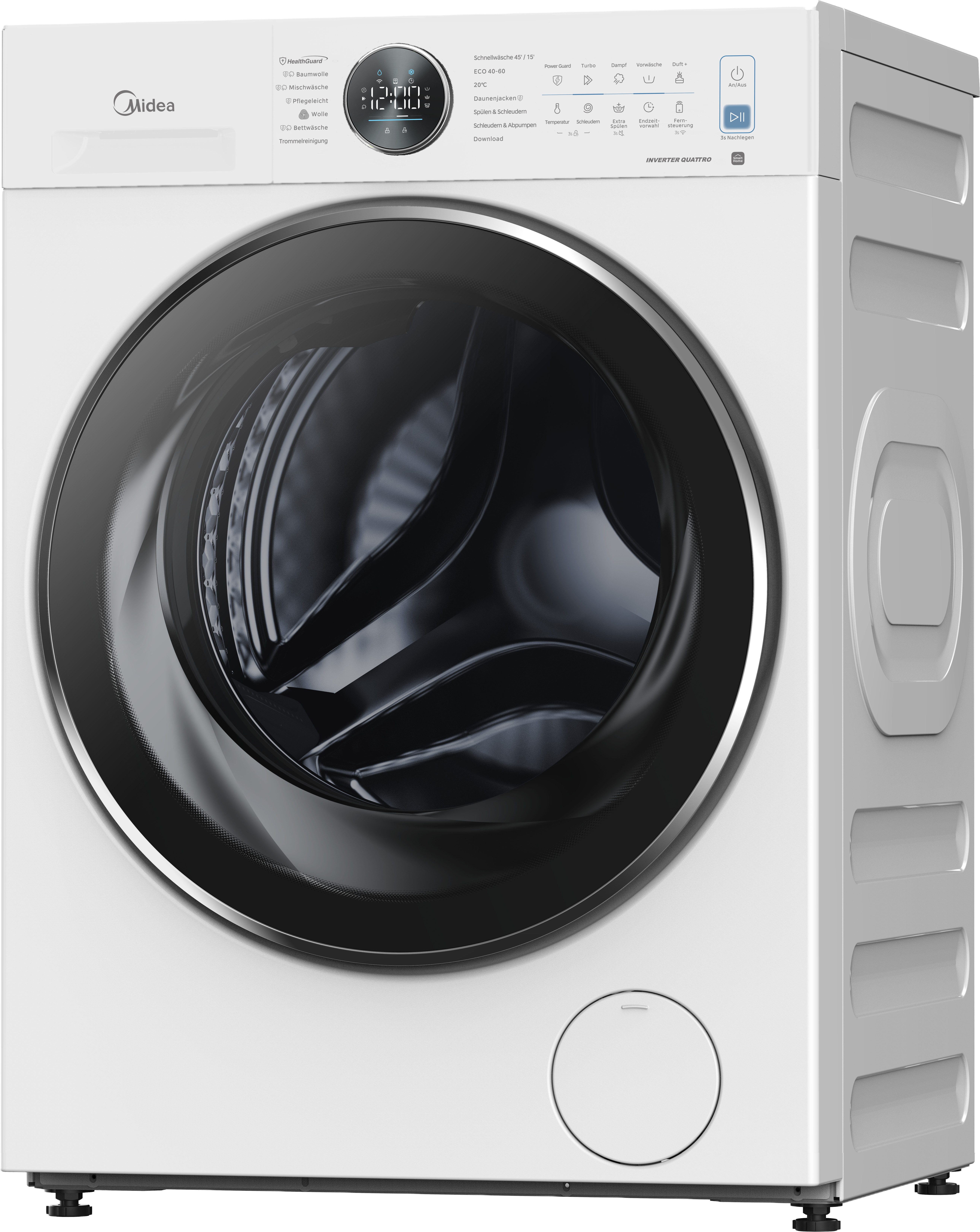 Midea Waschmaschine MF205 MF25EW100WBA30, 10 kg, 1350 U/min