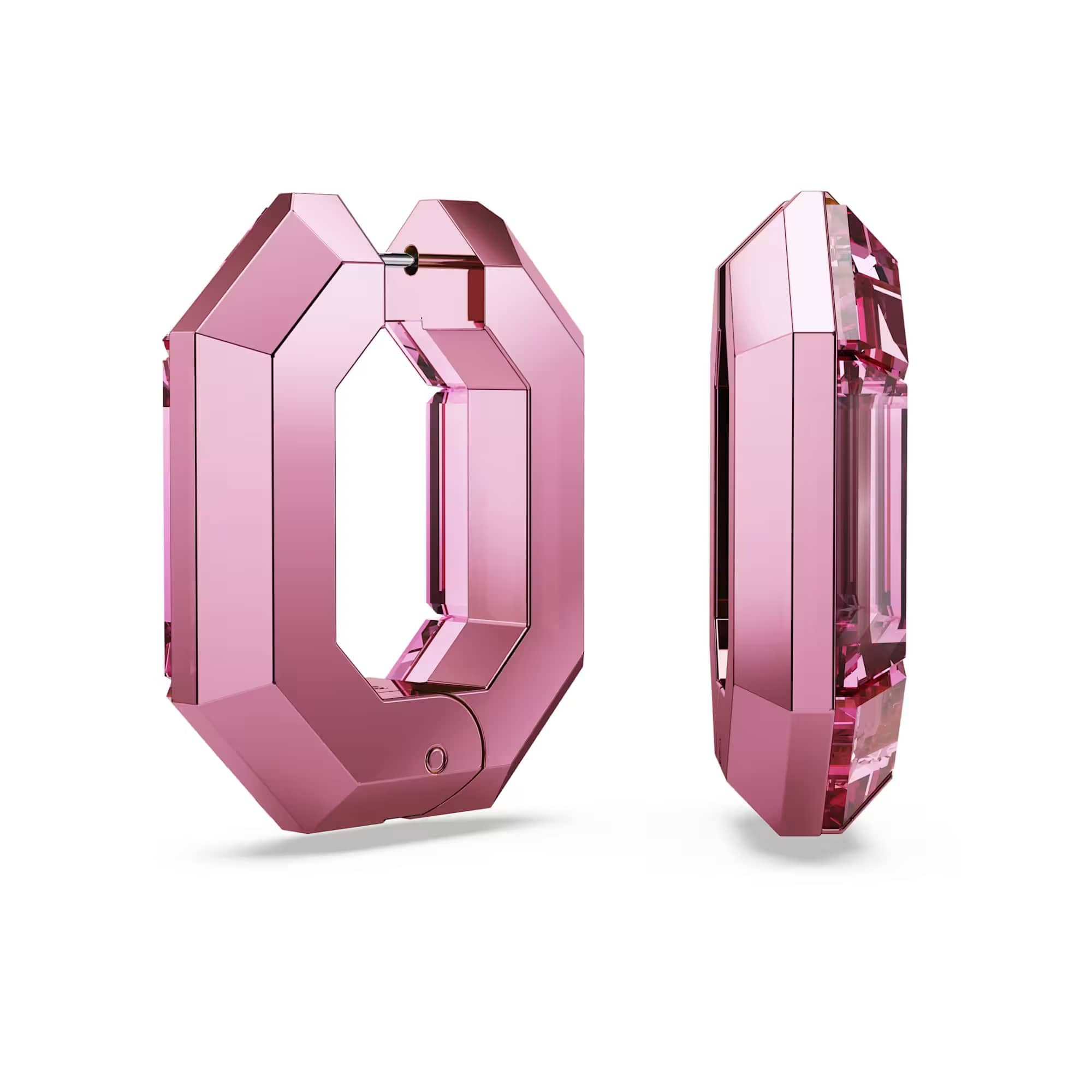 Paar Creolen Swarovski Creolen Lucent Rosa 5680783 Achteck, Rosa