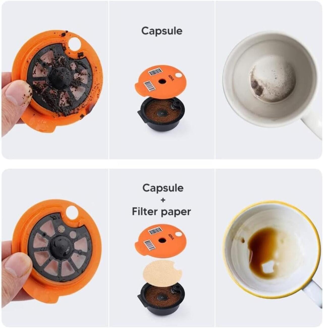 FELIXLEO Wiederbefüllbare Kaffeepads Nachfüllbare Kaffeekapseln Set mit Papierfiltern für Tassimo