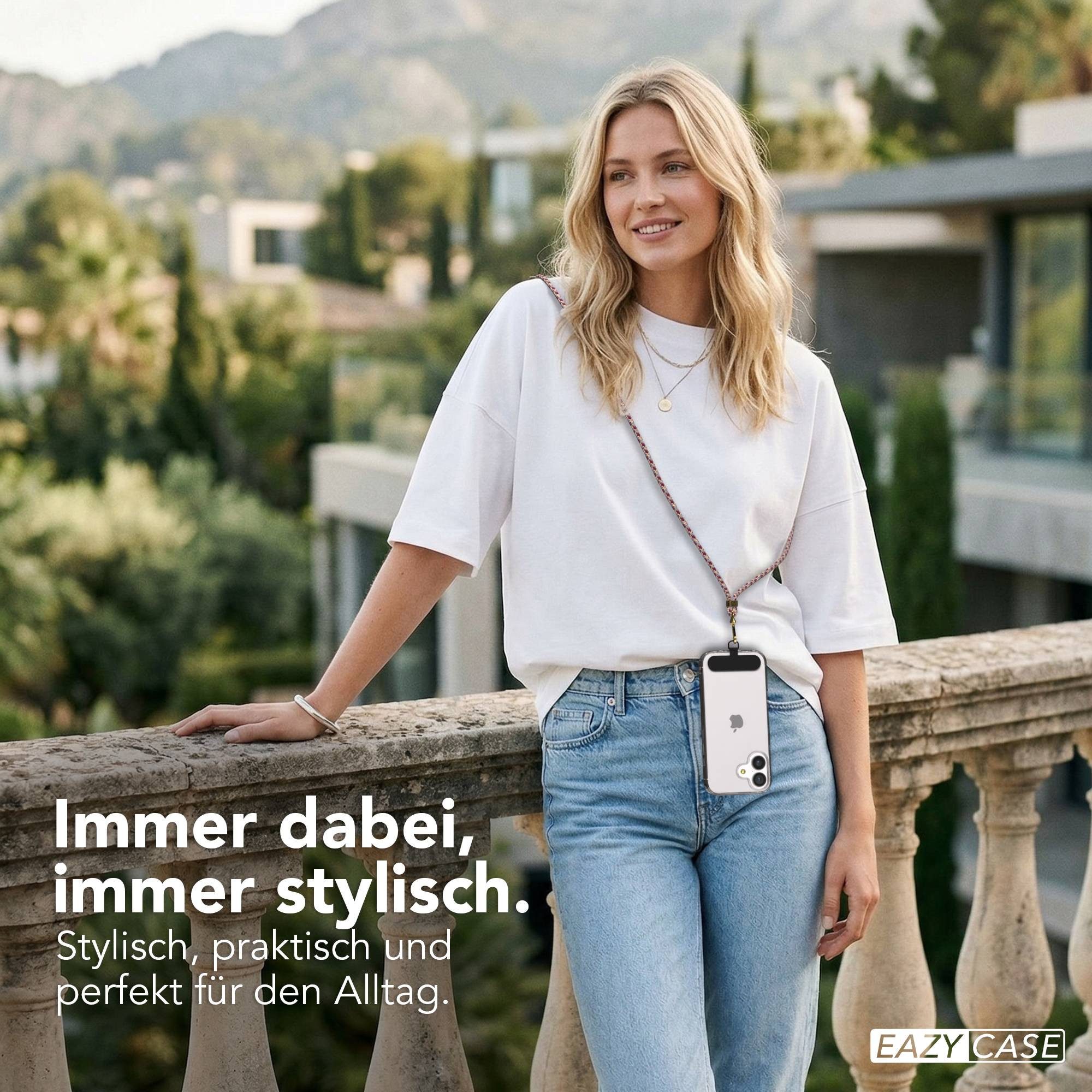 EAZY CASE Handykette Universal Handykette für alle Modelle zum Umhängen, Umhängetasche Universell passend Band für Schutzhülle Rot Camouflage – Bild 4 von 5