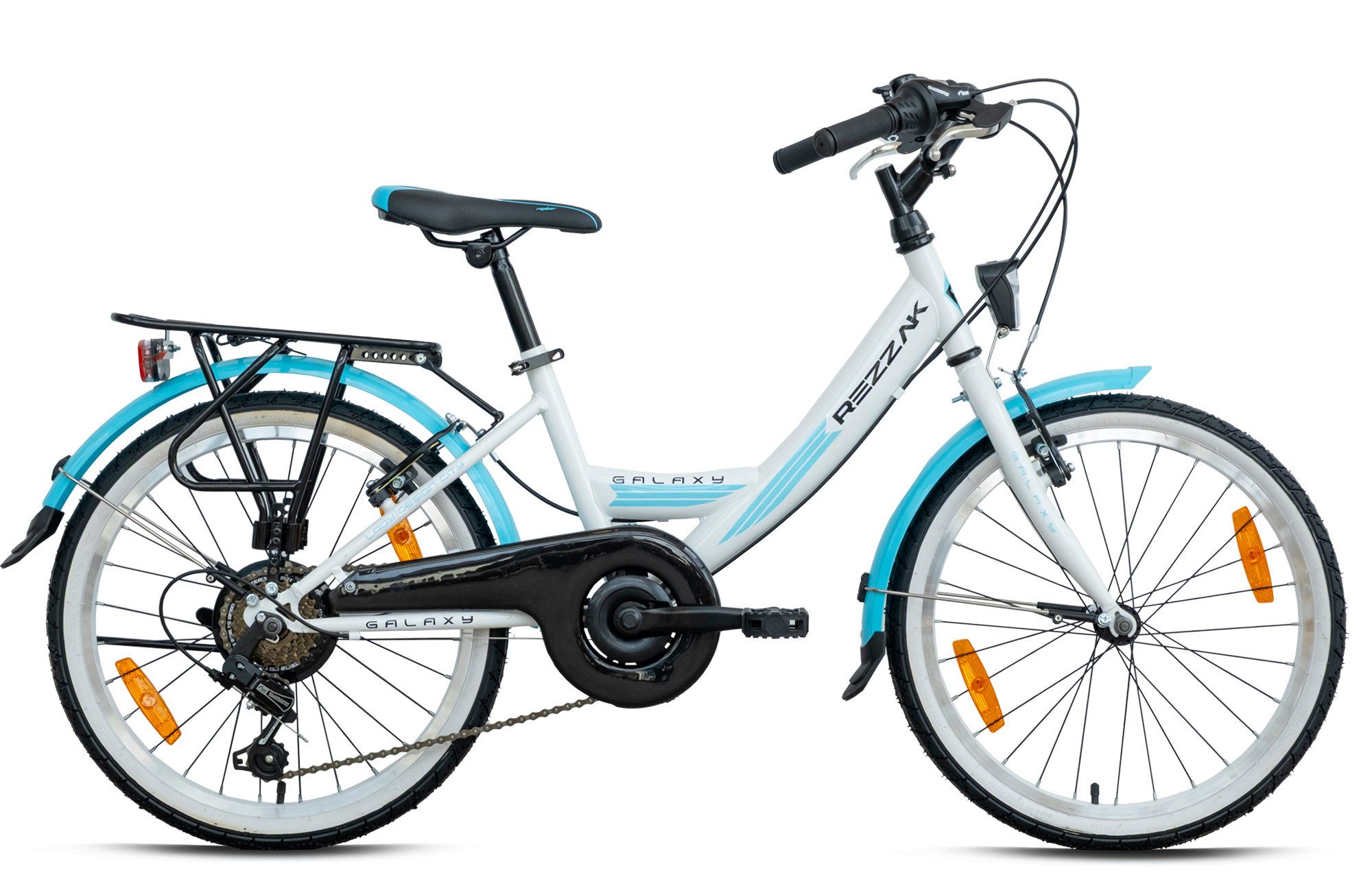 Rezzak Kinderfahrrad 20 Zoll Kinderfahrrad Mädchenfahrrad 7 Gang Shimano RH 31cm Türkis, Shimano Schaltwerk, Kettenschaltung
