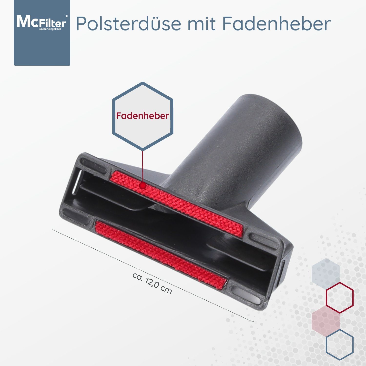 McFilter Staubsaugerdüsen-Set 6-teilig passend für Siemens VSQ5X1230 Q5.0 Extreme Silence Power, (6-tlg), enthält 1x Polsterdüse, 1x Fugendüse, 1x Möbelpinsel,  – Bild 3 von 5