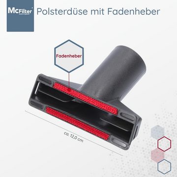 McFilter Staubsaugerdüsen-Set Universal 6-teilig, Zubehör für alle Staubsauger mit 32/35mm Anschlussdurchmesser, (6-tlg), enthält 1x Polsterdüse, 1x Fugendüse, 1x Möbelpinsel, inkl. Adapter