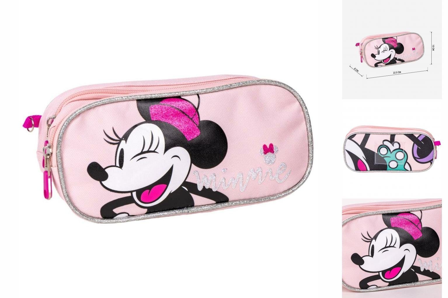 cm Mehrzweck-Etui 10 Zweifaches x x Minnie Mouse Federtasche Mouse 22,5 Minnie 8 Disney Rosa