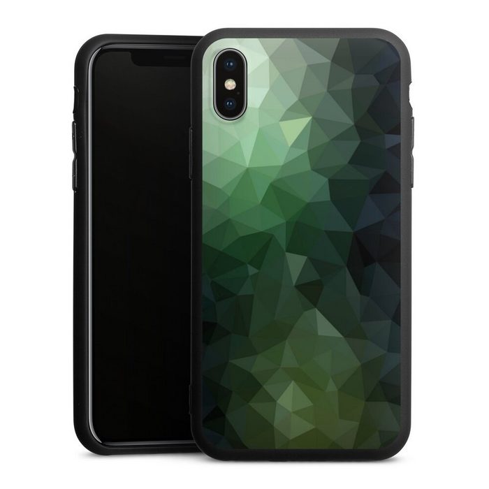 DeinDesign Handyhülle Tarnmuster Mosaik Geometric Polygonal Mosaic Green Apple iPhone X Silikon Hülle Premium Case Handy Schutzhülle