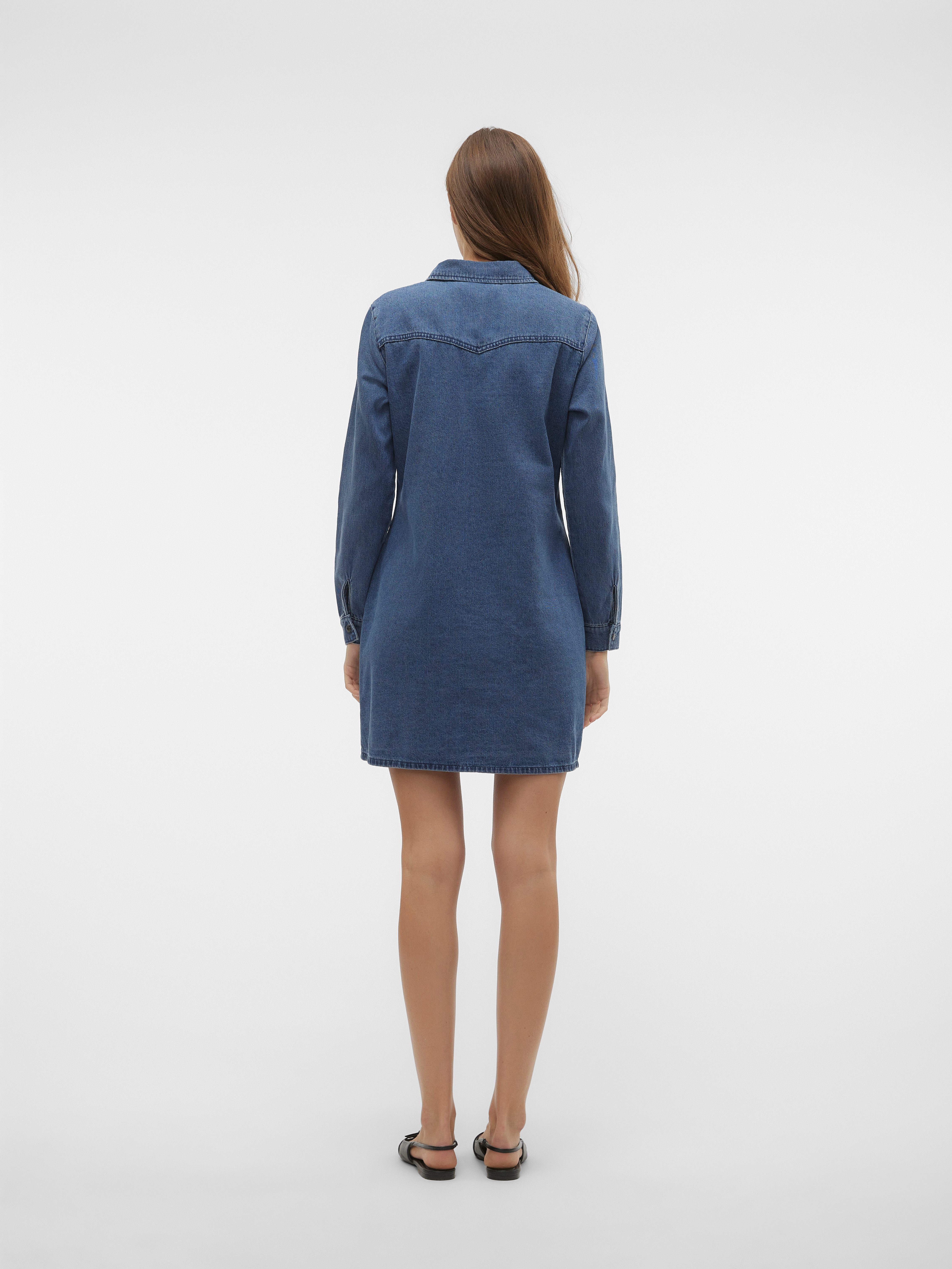 Vero Moda Jeanskleid VMJENNIE LS SHORT DENIM DRESS GA NOOS