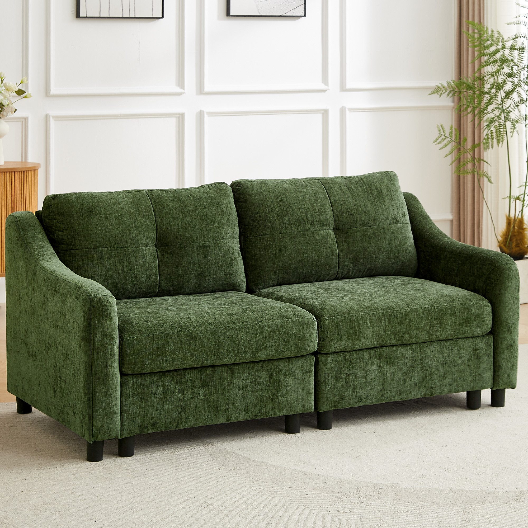 Jiexi Wohnlandschaft Ecksofa Mit Schlaffunktion Kordsofa, L oder U Form Couch
