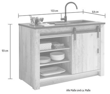 Home affaire Küche Sherwood, Breite 210 cm, ohne E-Geräte