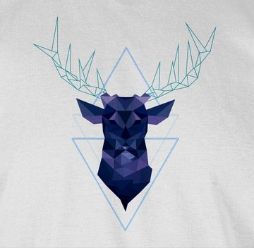 Shirtracer T-Shirt Geometrischer Hirsch - blau Mode für Oktoberfest Herren