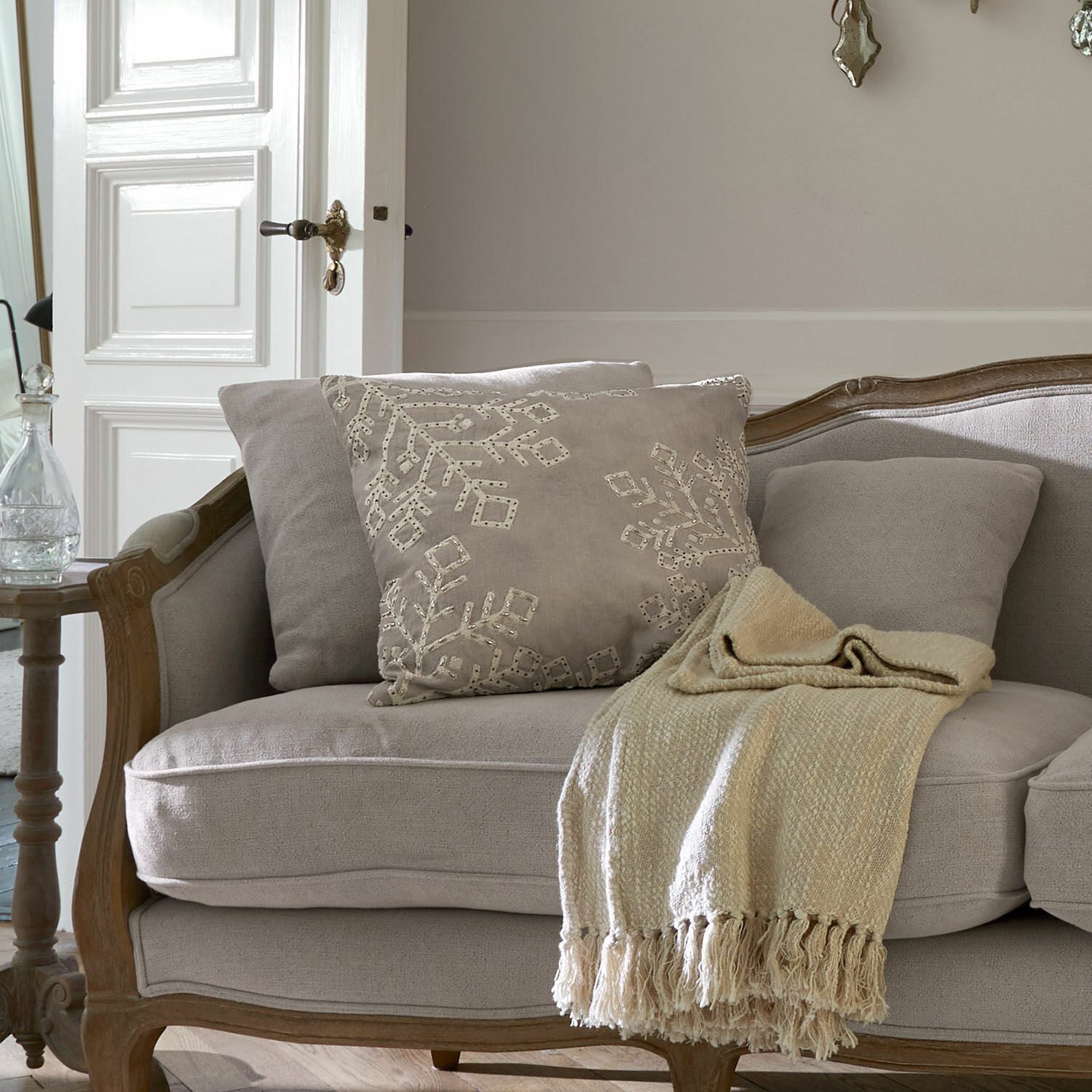 Mirabeau Kissenhülle Kissenhülle Halezan silber