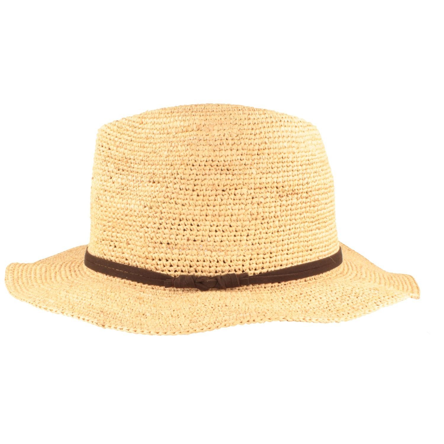 Breiter Strohhut Knautschbarer Crochet Traveller Raffiastroh günstig online kaufen