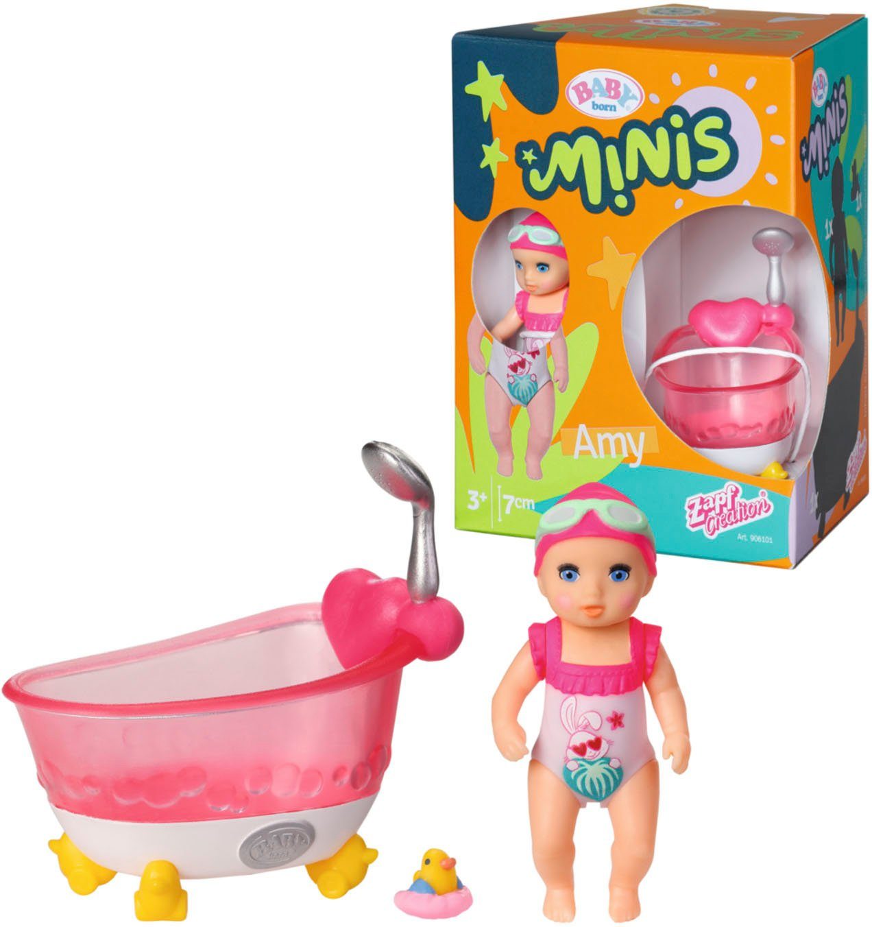 Minipuppe Baby born® Minis Badewanne