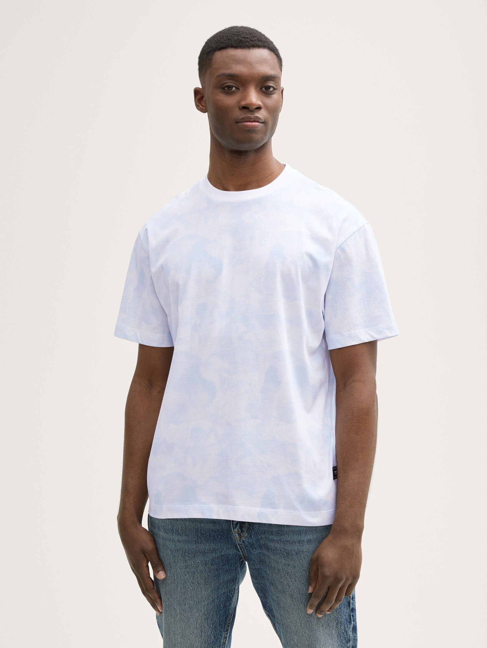 Tom Tailor Denim Herren T-Shirt – Relaxed Fit Mit Allover-Print, Lässig & Bequem