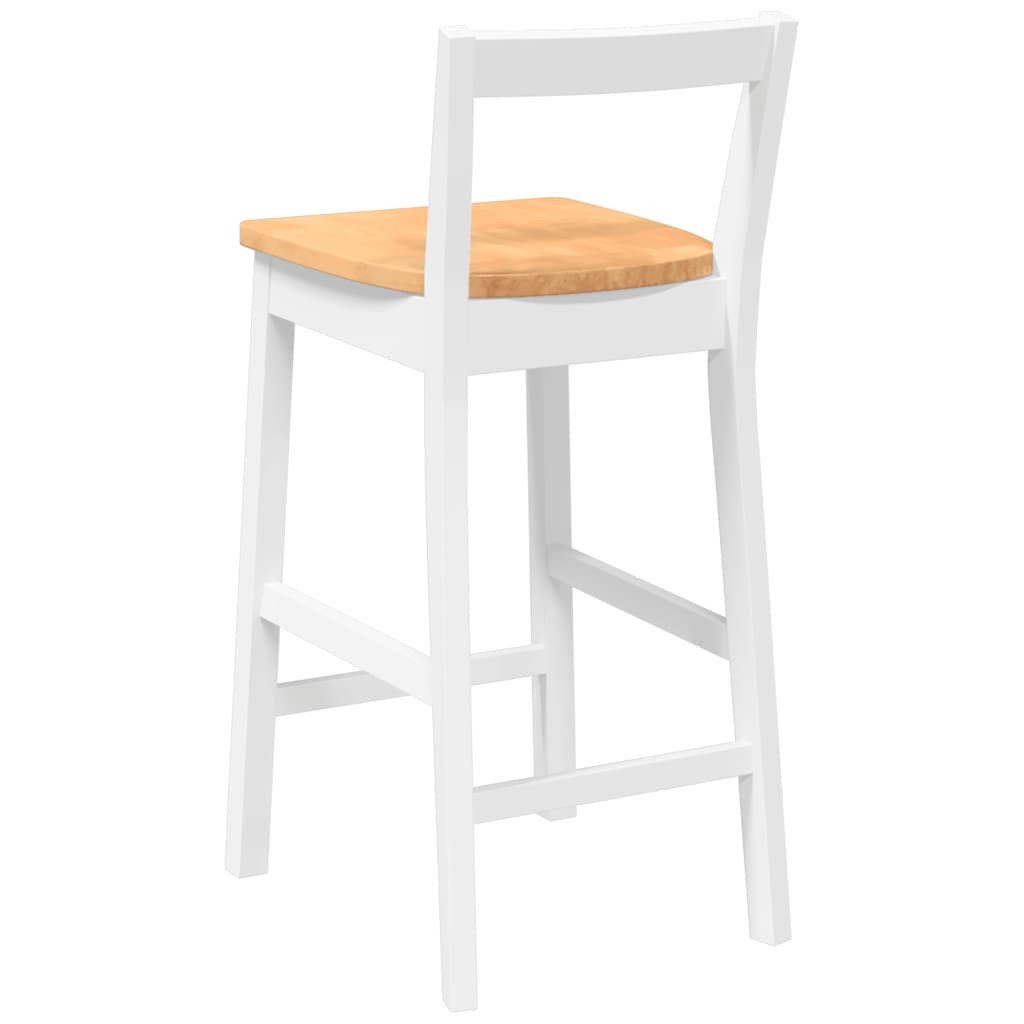 vidaXL Barhocker Barhocker 2 Stk. Weiß Massivholz Gummibaum (1 St)