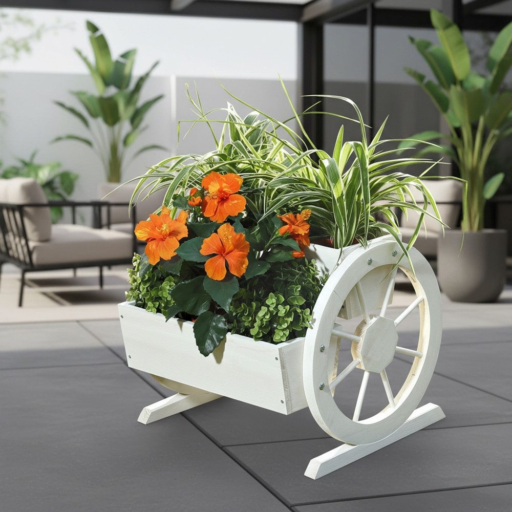 Mucola Pflanzkübel Pflanzkübel Dekoration Holzkasten Blumenkübel Blumentopf Pflanztopf (Stück, 1 St., Premium-Kübel), Individuelle Holzmaserung