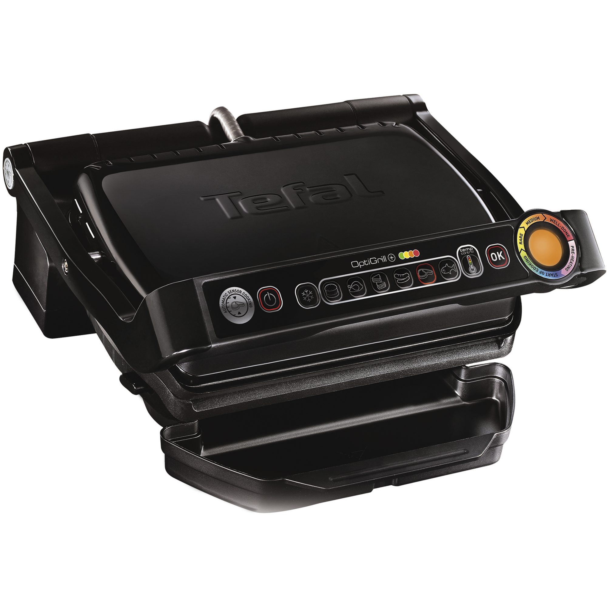Tefal Elektro-Standgrill Tefal OptiGrill+ GC712834 Black Edition, Kontaktgrill, (2.000 Watt)