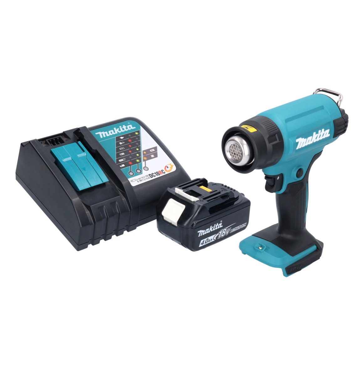 Makita Akku-Heißluftgebläse DHG 180 RM1 Akku Heißluftgebläse 18 V 550 °C + 1x Akku 4,0 Ah