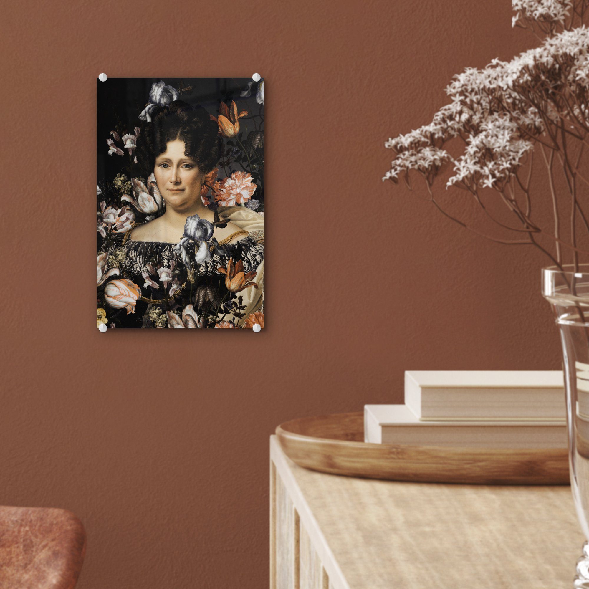 Engelen (1 auf - Johanna Glasbilder Bilder auf Acrylglasbild - Glas Dubois MuchoWow - Wanddekoration Blumen, Henriette - Foto bunt Drahonet St), - Glas Wandbild