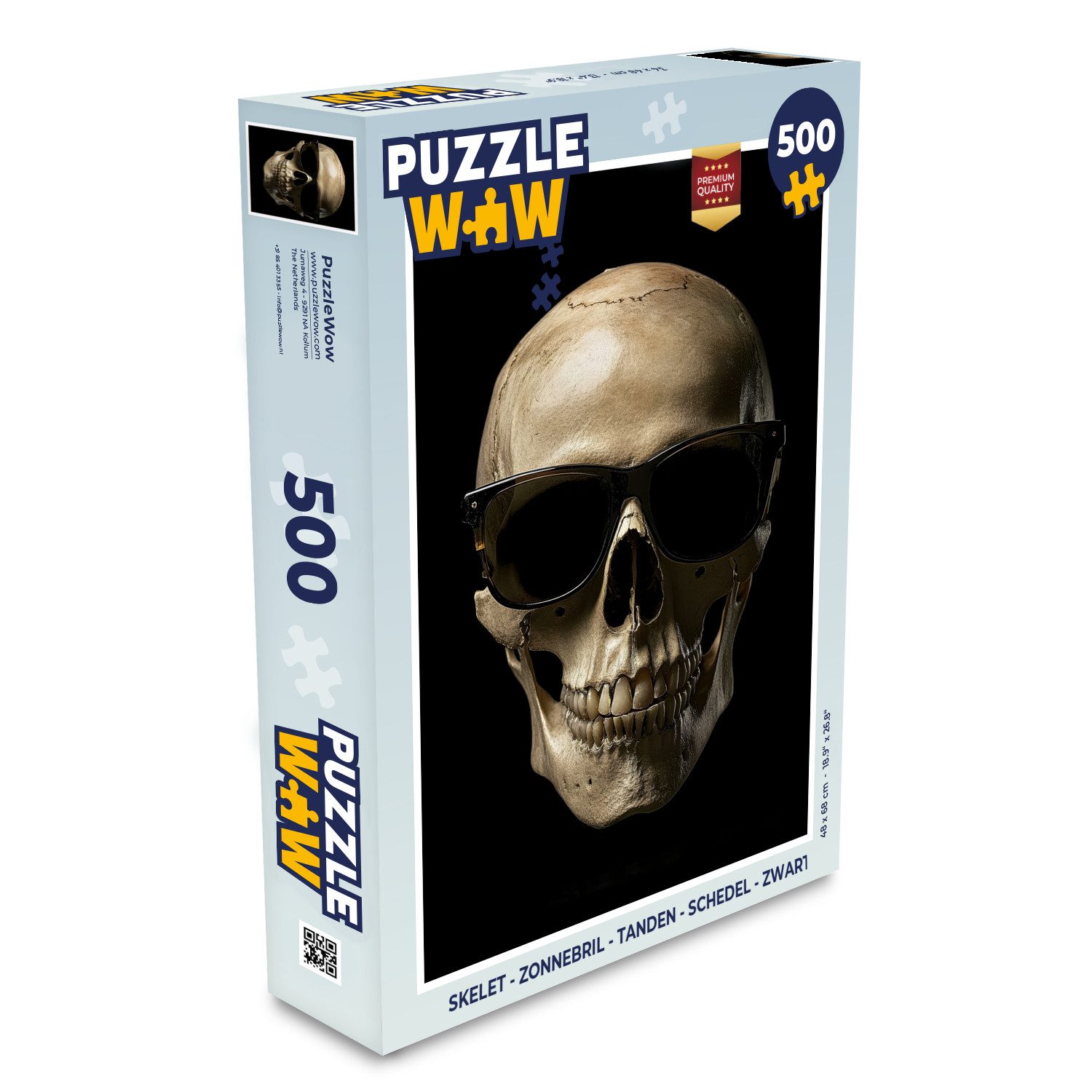 MuchoWow Puzzle Skelett - Sonnenbrille - Zähne - Totenkopf - Schwarz, 500 P günstig online kaufen