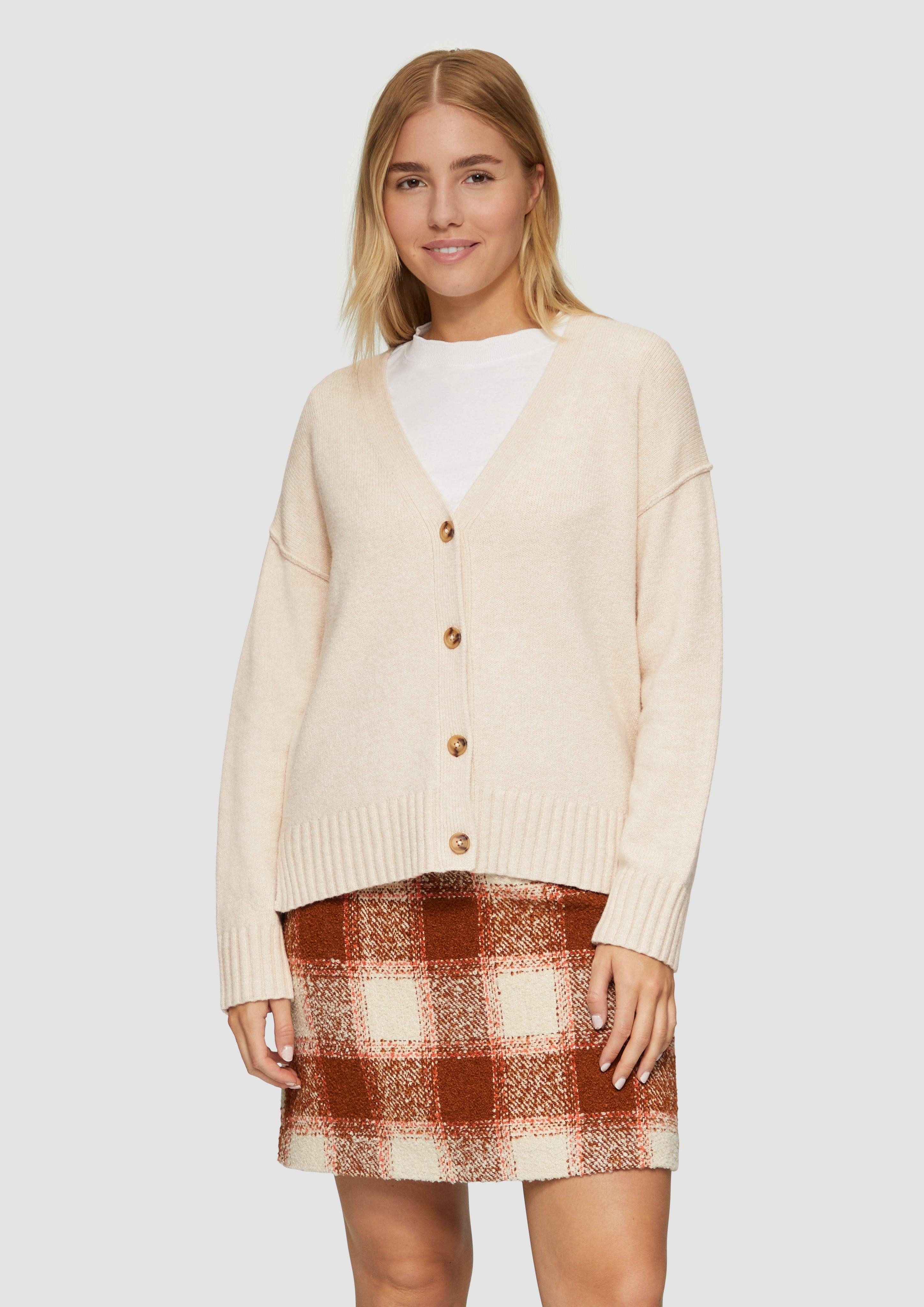 s.Oliver Strickjacke Strickjacke mit Ziernähten und günstig online kaufen