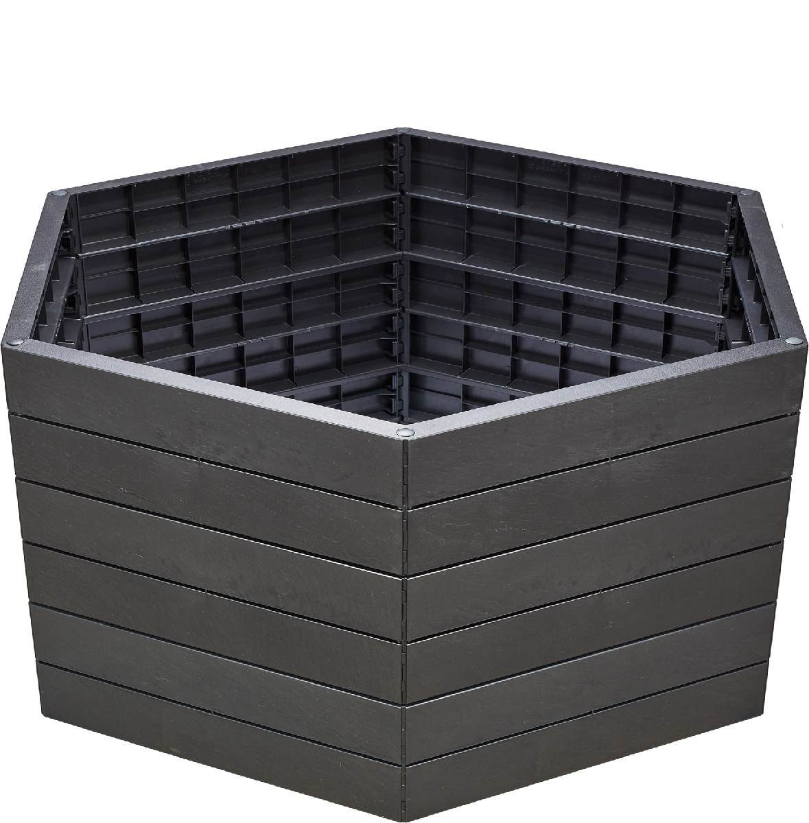 GARANTIA Hochbeet Hochbeet Kunststoff XL75 für Garten Anthrazit Pflanzenbeet, UV-stabil, eckig, robust, witterungsbeständig