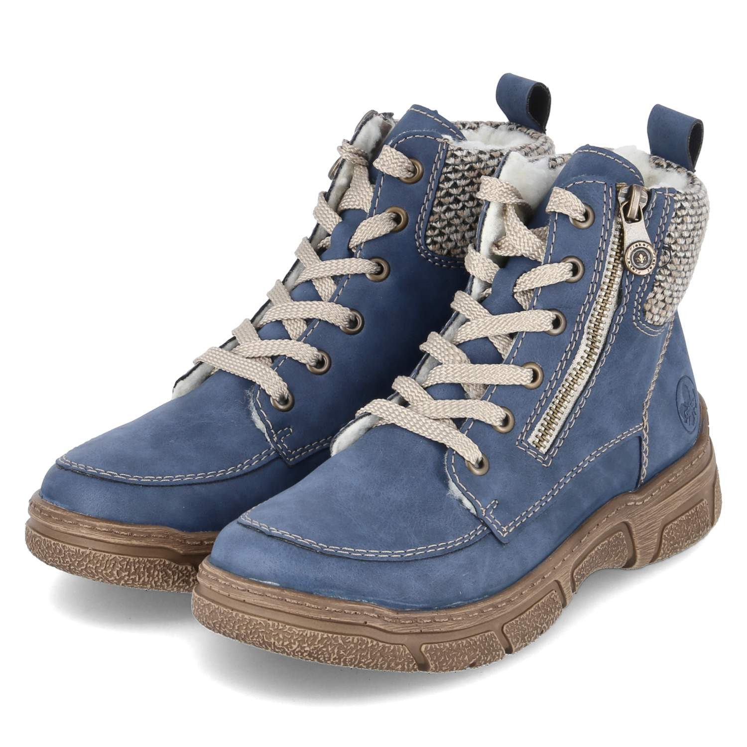 Rieker Rieker 72330-14 Damen Kunstleder blau Winterstiefel günstig online kaufen