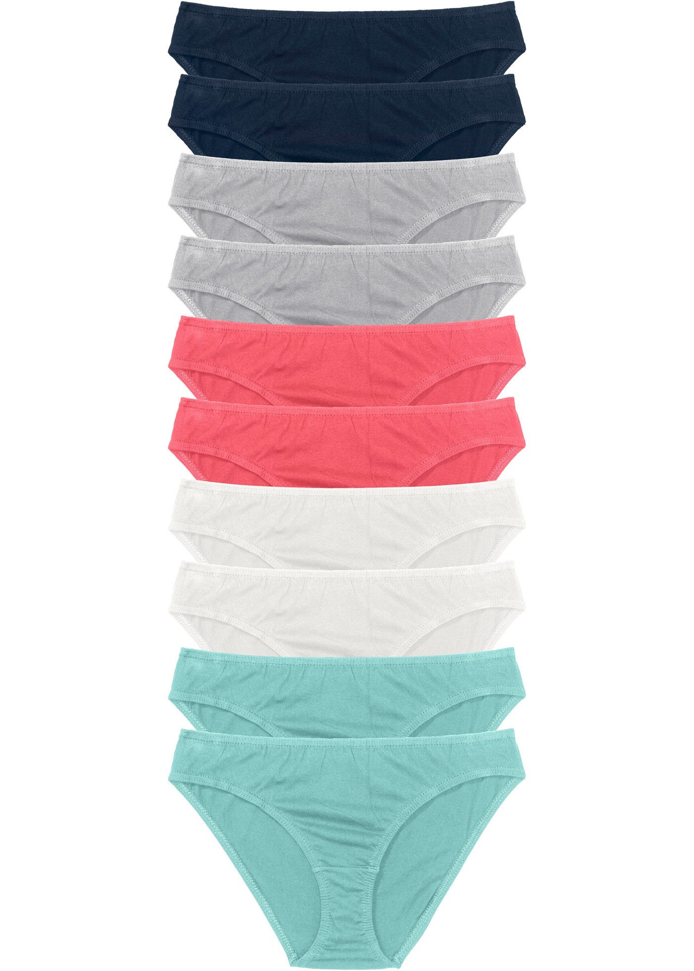 bonprix Slip (Packung, 10-St) bequeme Passform, aus Baumwolle, verschiedene Farben, im 10er Pack