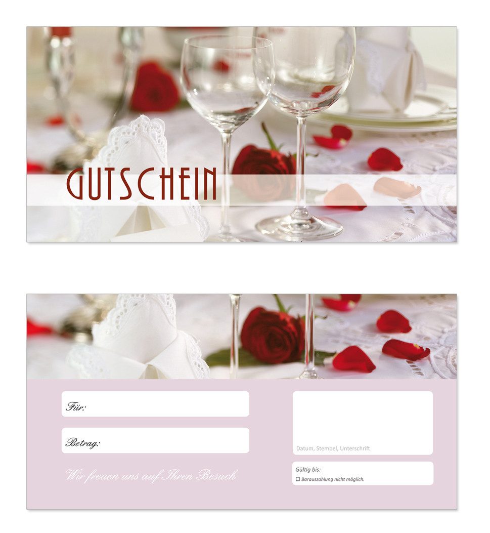 Geschenkkarte Geschenkgutscheine Restaurant Essen Gutschein Gastronomie DIN lang