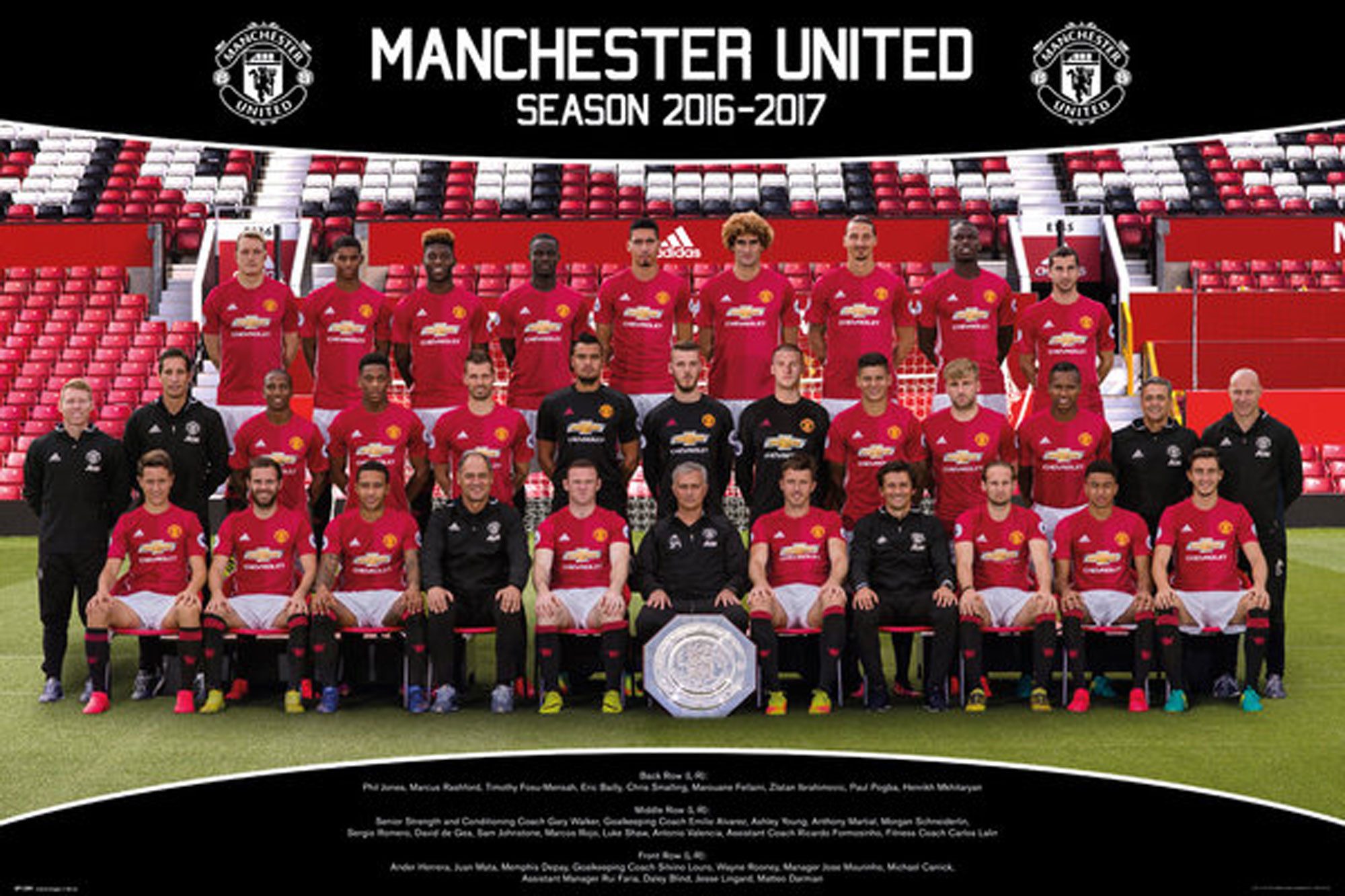Poster Manchester United - Poster - Fußball - Team Photo 16/17