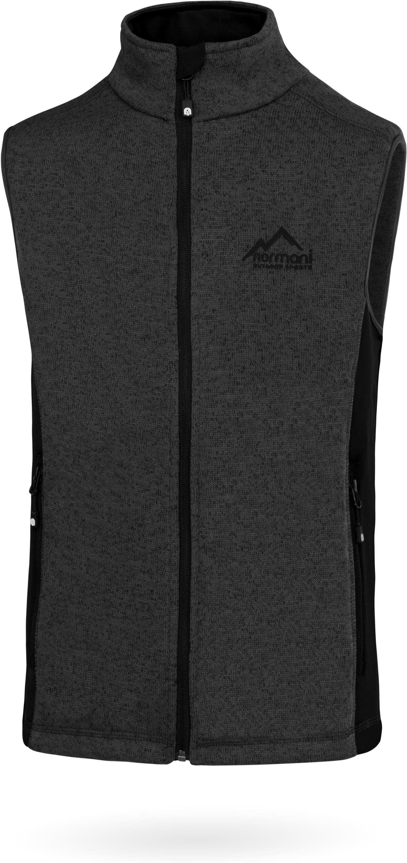 normani Fleeceweste Herren Strick-Fleeceweste Shamattawa Winterweste mit Seitentaschen und Neopren - Ärmellose Strickweste